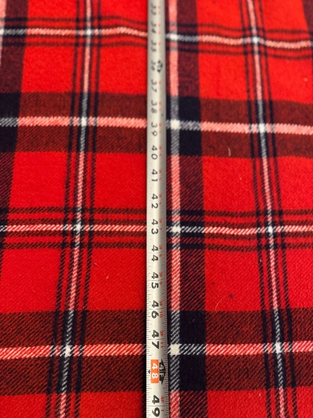 VINTAGE FARIBO RED PLAID THROW/STADIUM/CAMP BLANKET